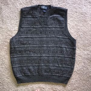 Polo by Ralph Lauren gray wool sweater vest Sz L